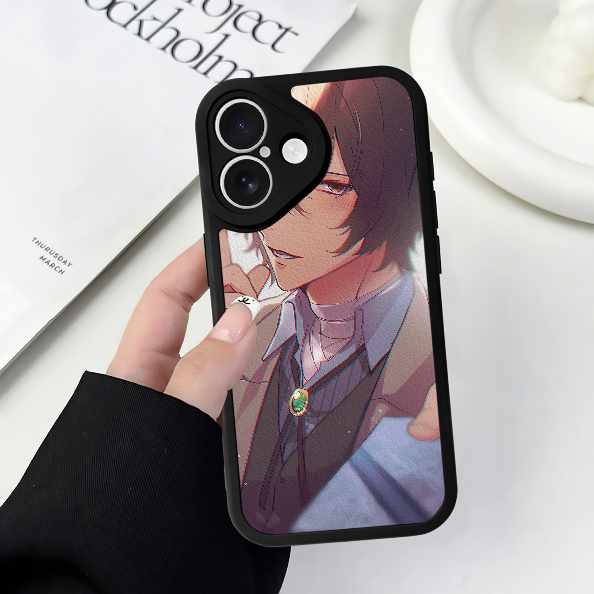 （画像用） 文豪ストレイドッグス Bungo Stray Dogs 【iPhone 16シリーズ対応】シリコンスマホケース（レザー調） 材質：シリコン